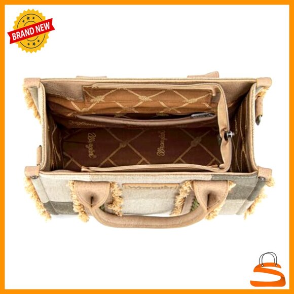 Canvas Tote Bag with Adjustable Strap, Multiple Pockets, Zipper Closure - Picture 5 of 7